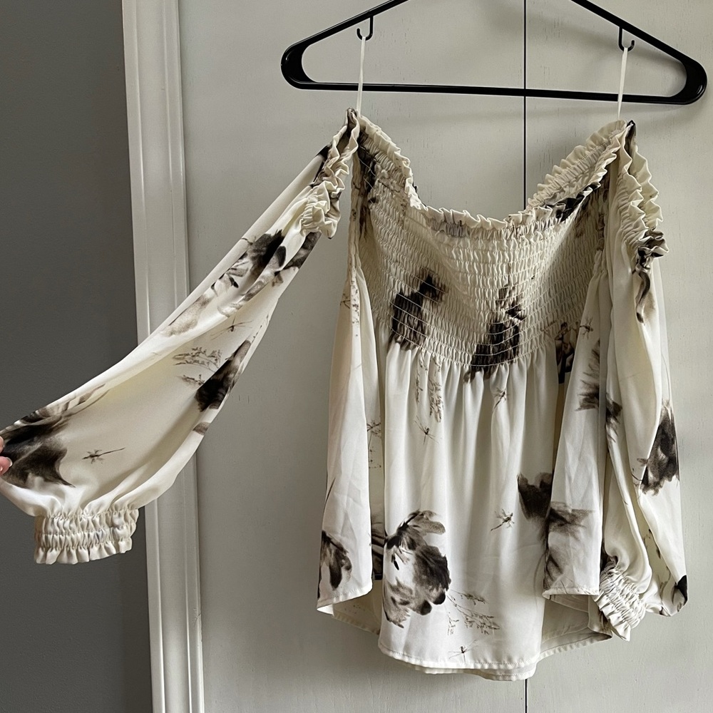 Express smocked off the shoulder top